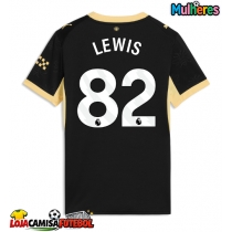 Camisa de Futebol Manchester City Rico Lewis #82 Equipamento Secundário Mulheres 2026-27 Manga Curta